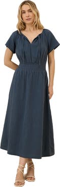 Pact Organic Cotton Coastal Double Gauze Boho Midi Dress