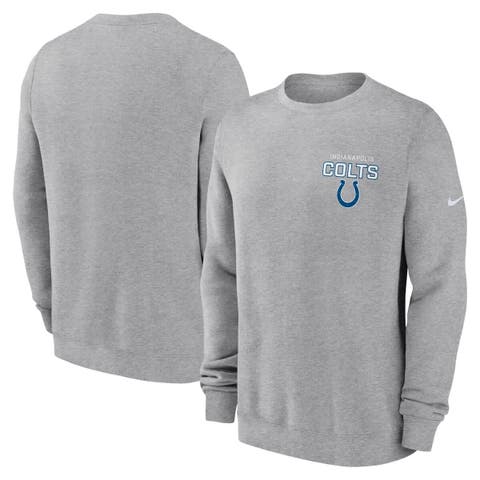 Men's Nike Heather Gray Indianapolis Colts Primetime Club Fleece Pullover Sweatshirt