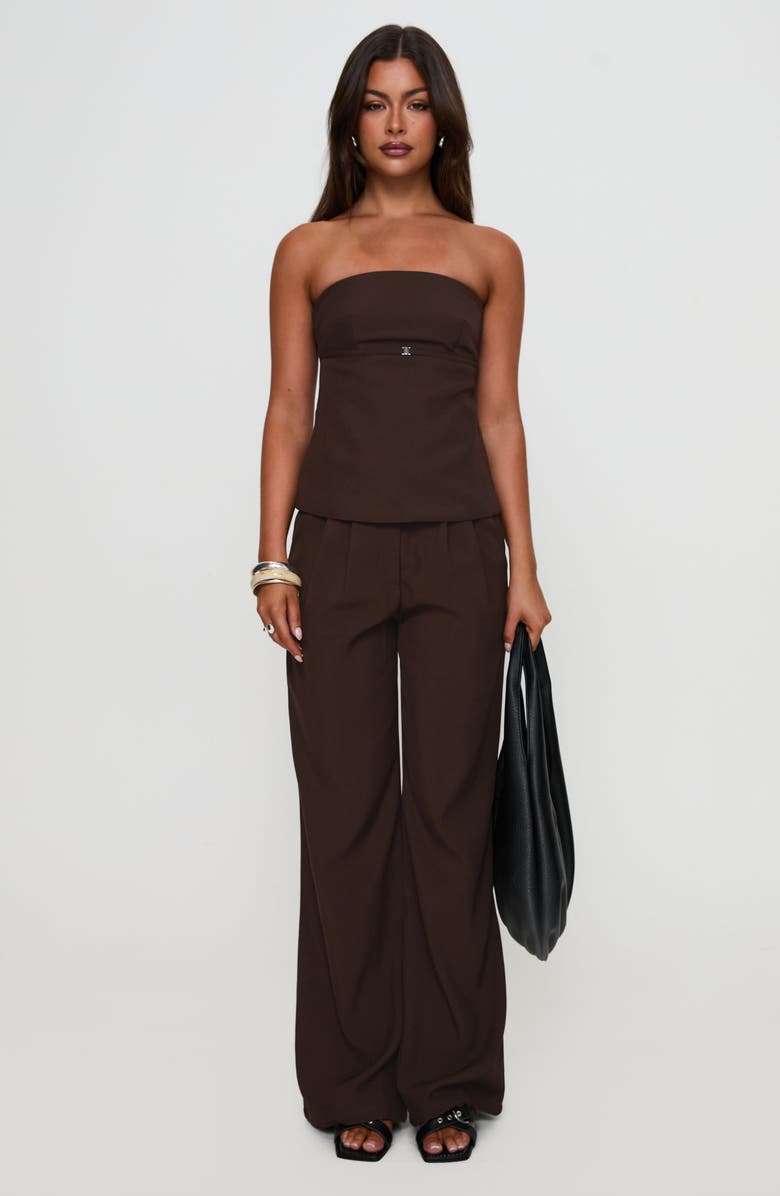 Princess Polly Irresistible Strapless Top, Alternate, color, Chocolate