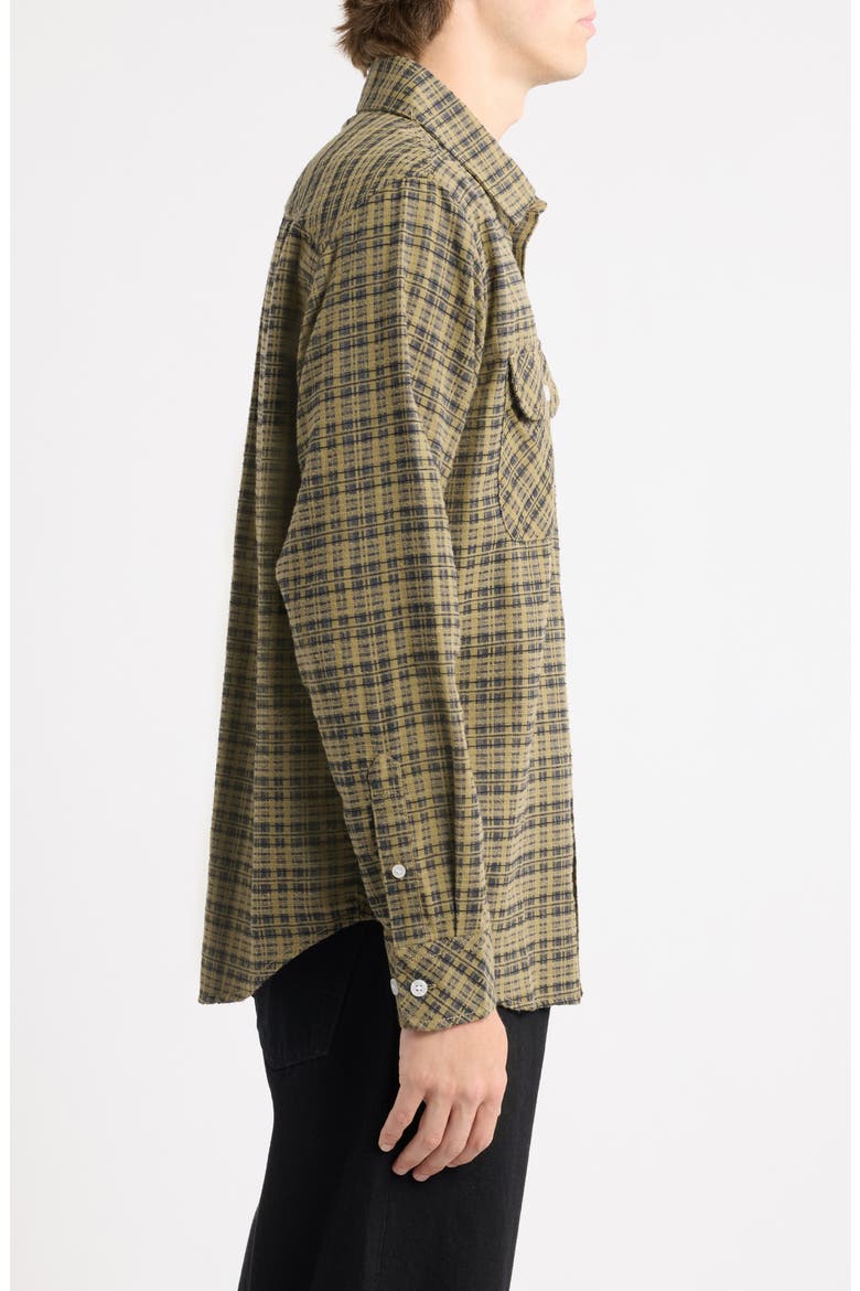 Drake Plaid Long Sleeve Button-Up Shirt, Alternate, color, ALOE/BLACK