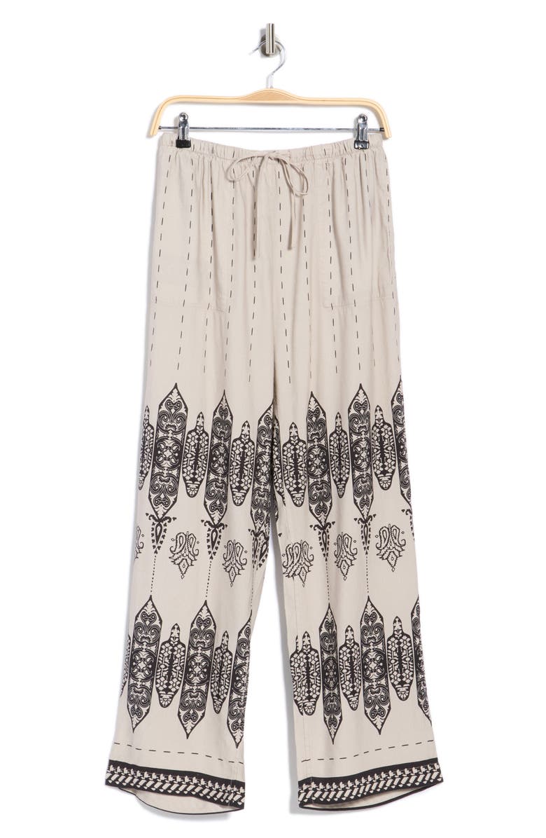 Joie Printed Wide Leg Linen Blend Pants, Main, color, Paisley Aztec Border Print