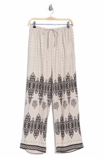 Joie Printed Wide Leg Linen Blend Pants