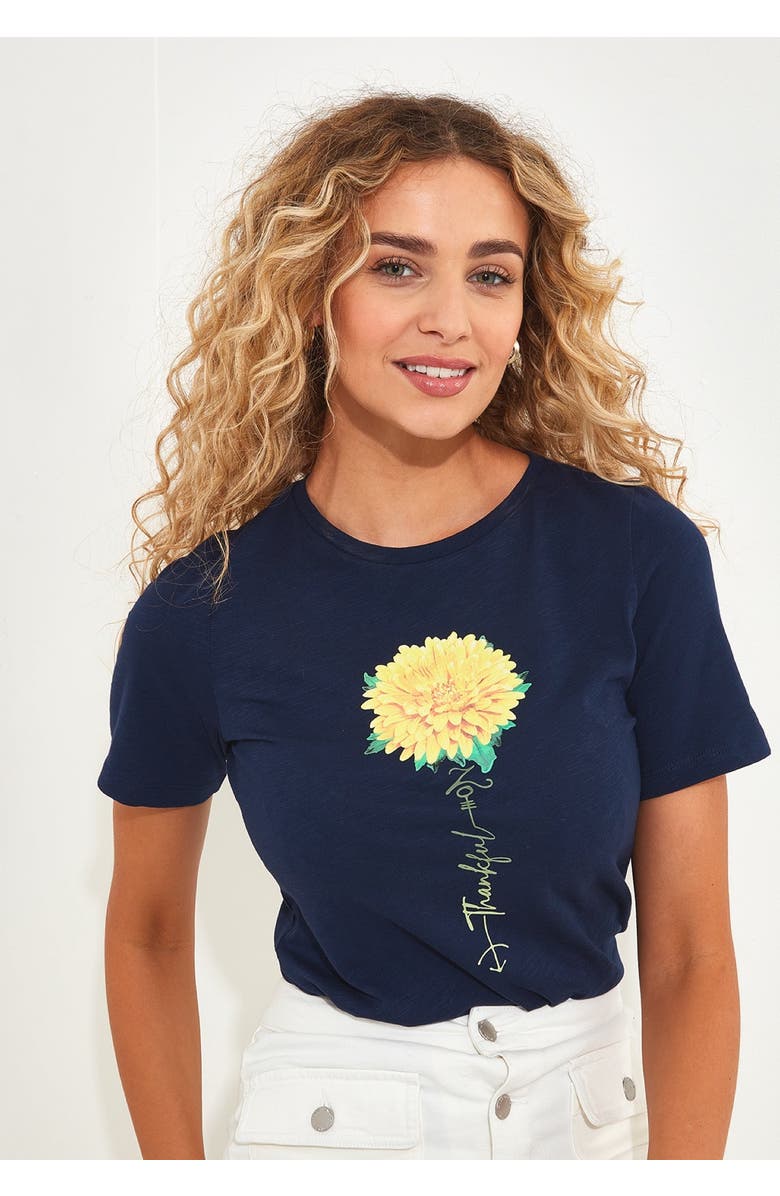 Joe Browns Stretch Cotton Graphic Tee, Main, color, Thankful