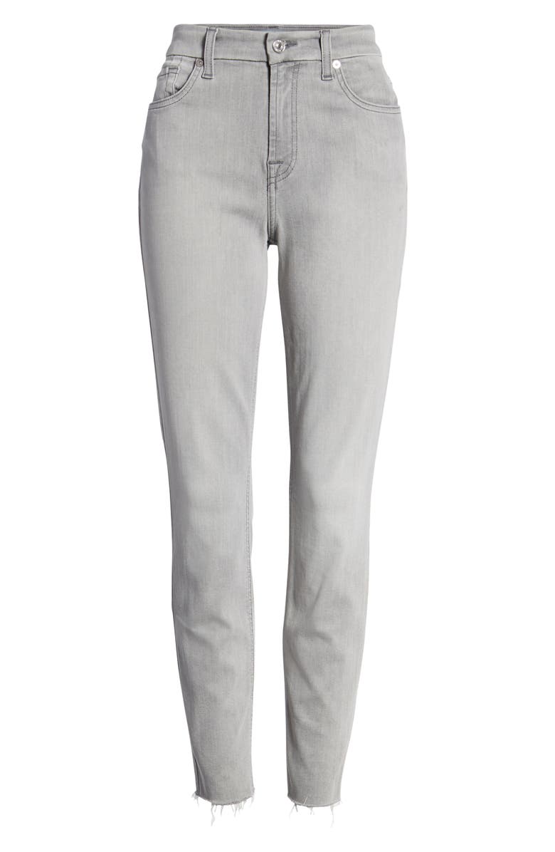 7 For All Mankind <sup>®</sup> b(air) High Waist Raw Hem Ankle Skinny Jeans, Alternate, color,