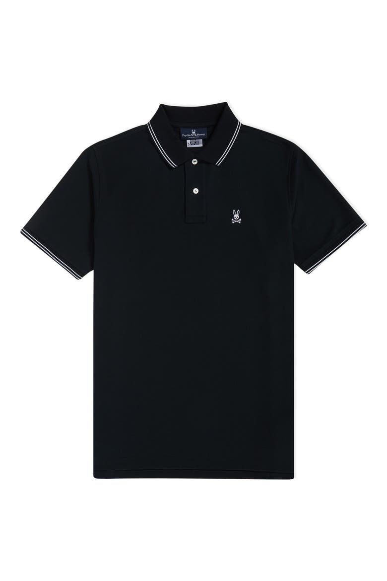 Landon Tipped Piqué Polo, Main, color, BLACK