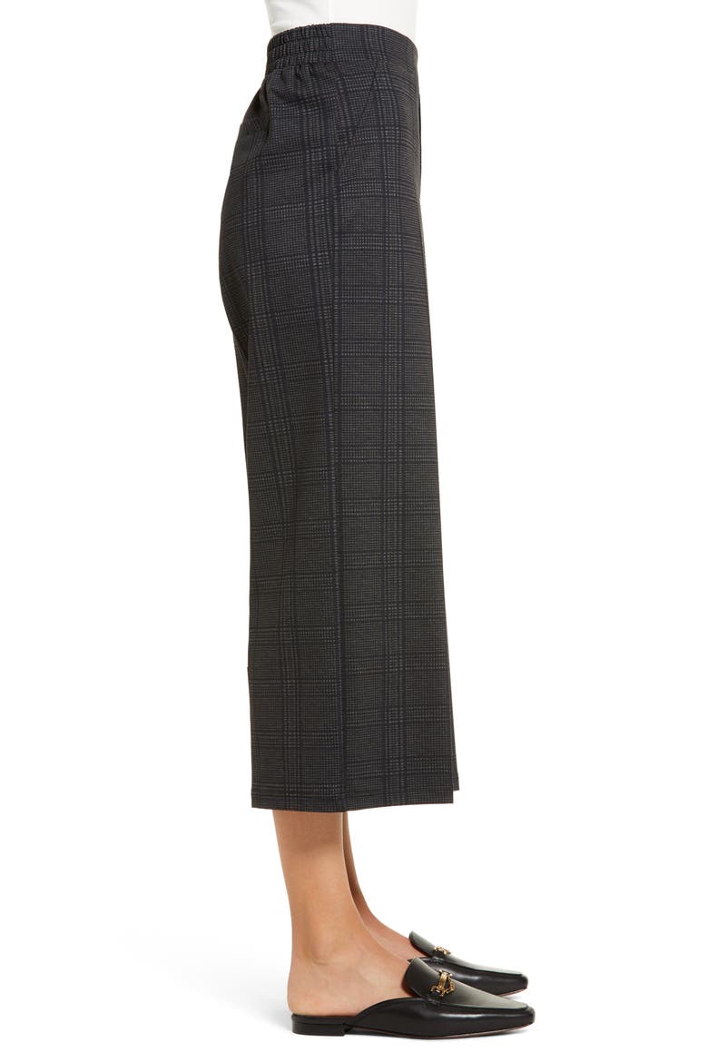 High Waist Crop Wide Leg Pants (Nordstrom Exclusive), Alternate, color, BLACK GREY