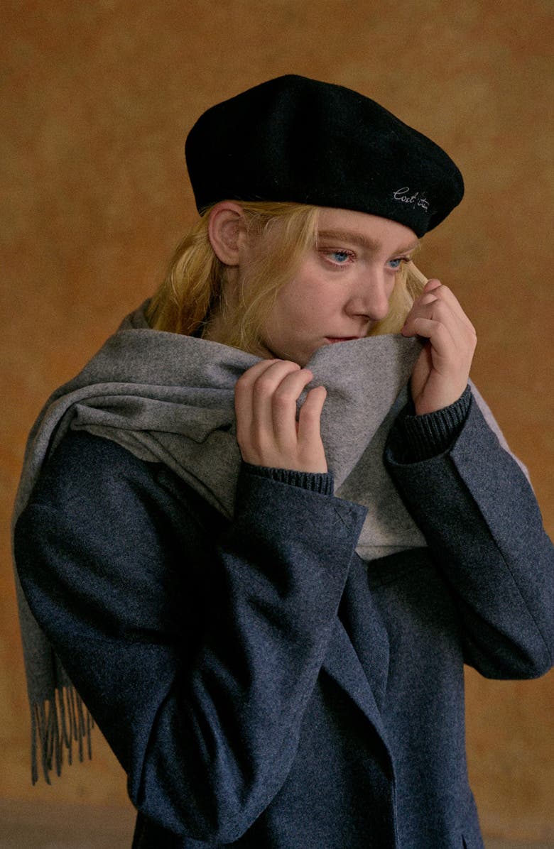 Lost Pattern Lost in Warmth Cashmere Scarf, Alternate, color, Grey