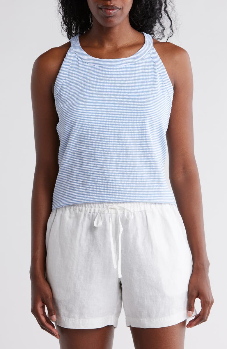 Tommy Bahama Costa Wave Stripe Tank, Main, color, Cabo Blue