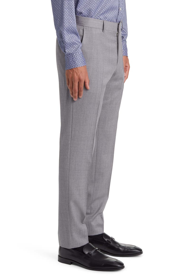 Genius Slim Fit Flat Front Wool Dress Pants, Alternate, color, CHARCOAL GREY