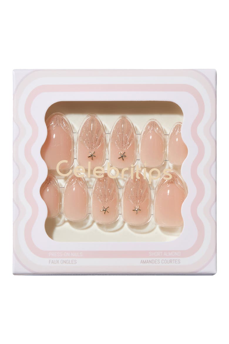 Short Almond Press-On Nails, Main, color, PRINCESS BY THE SEA