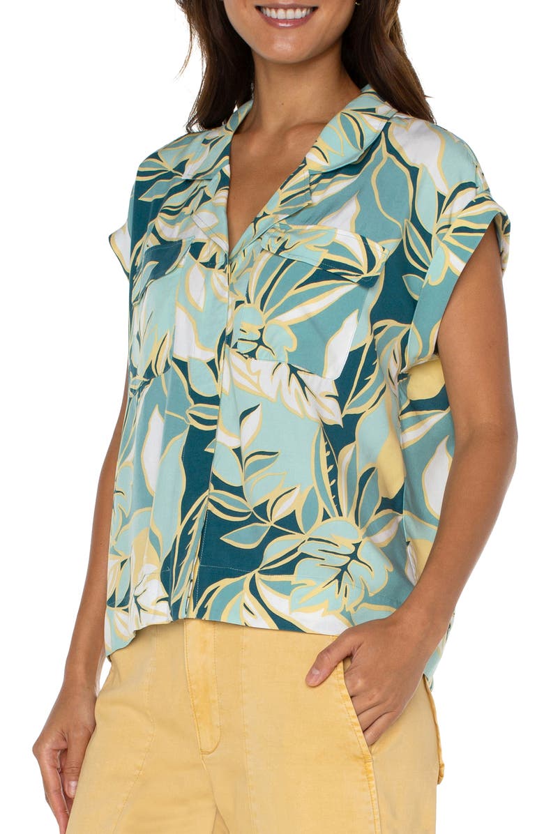 Liverpool Los Angeles Floral Camp Shirt, Alternate, color, 