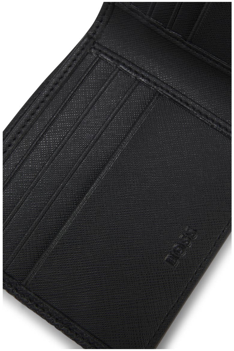 Northon Monogram Leather Bifold Wallet, Alternate, color, BLACK
