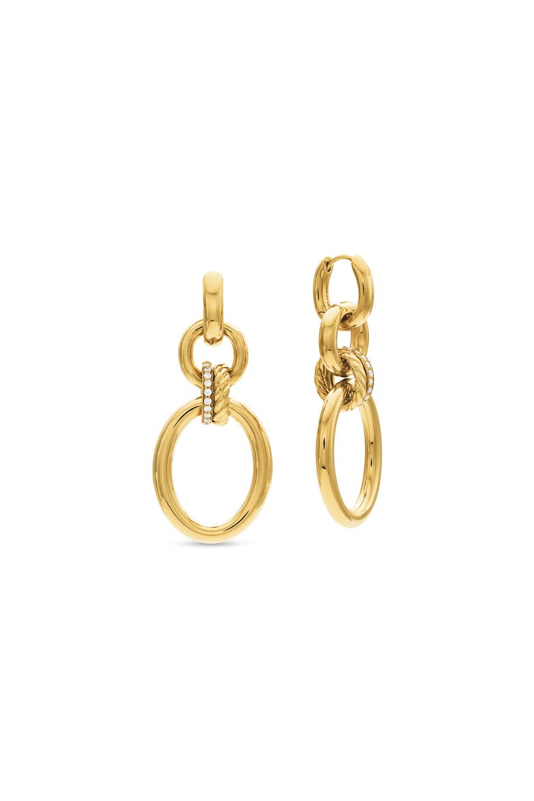 Mercer™ Frontal Hoop Earrings, Alternate, color, 18K YELLOW GOLD/ DIAMOND
