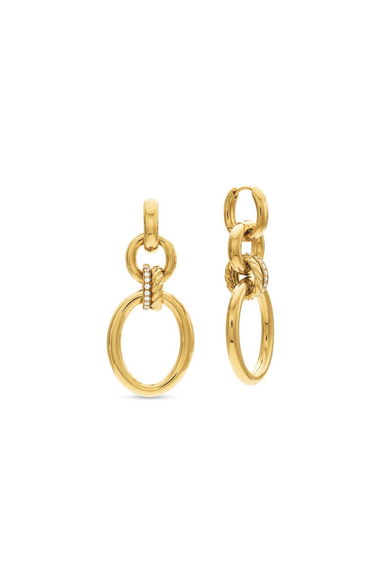 David Yurman Mercer<sup>™</sup> Frontal Hoop Earrings, Alternate, color, 18K Yellow Gold/ Diamond