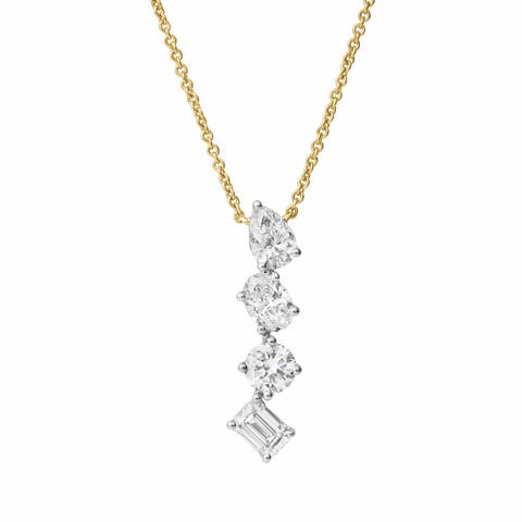Selara 14K Gold Lab Grown Diamond Necklace - 2 Ct