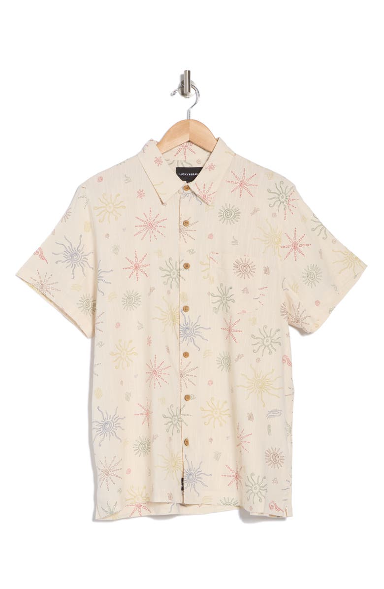 Lucky Brand Slub Plya Short Sleeve Button-Up Shirt, Alternate, color, 