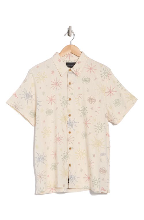 Lucky Brand Slub Plya Short Sleeve Button-up Shirt In Natural Multi