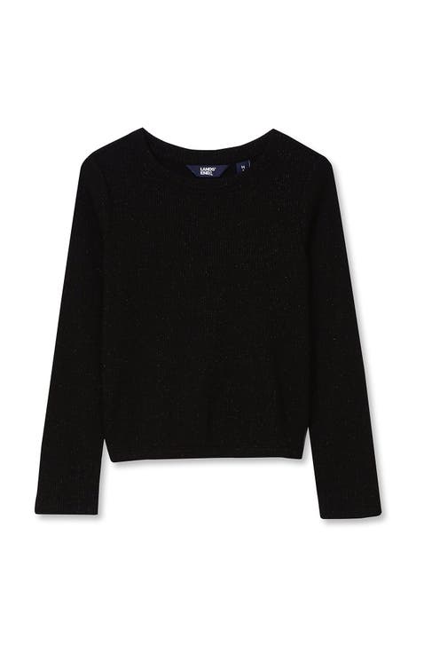 Girls Long Sleeve Sparkly Knit Top