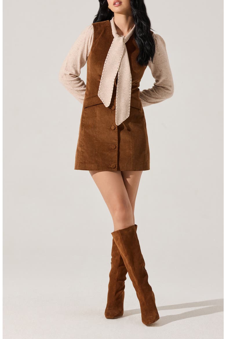 Gisselle Corduroy Minidress, Main, color, CAMEL