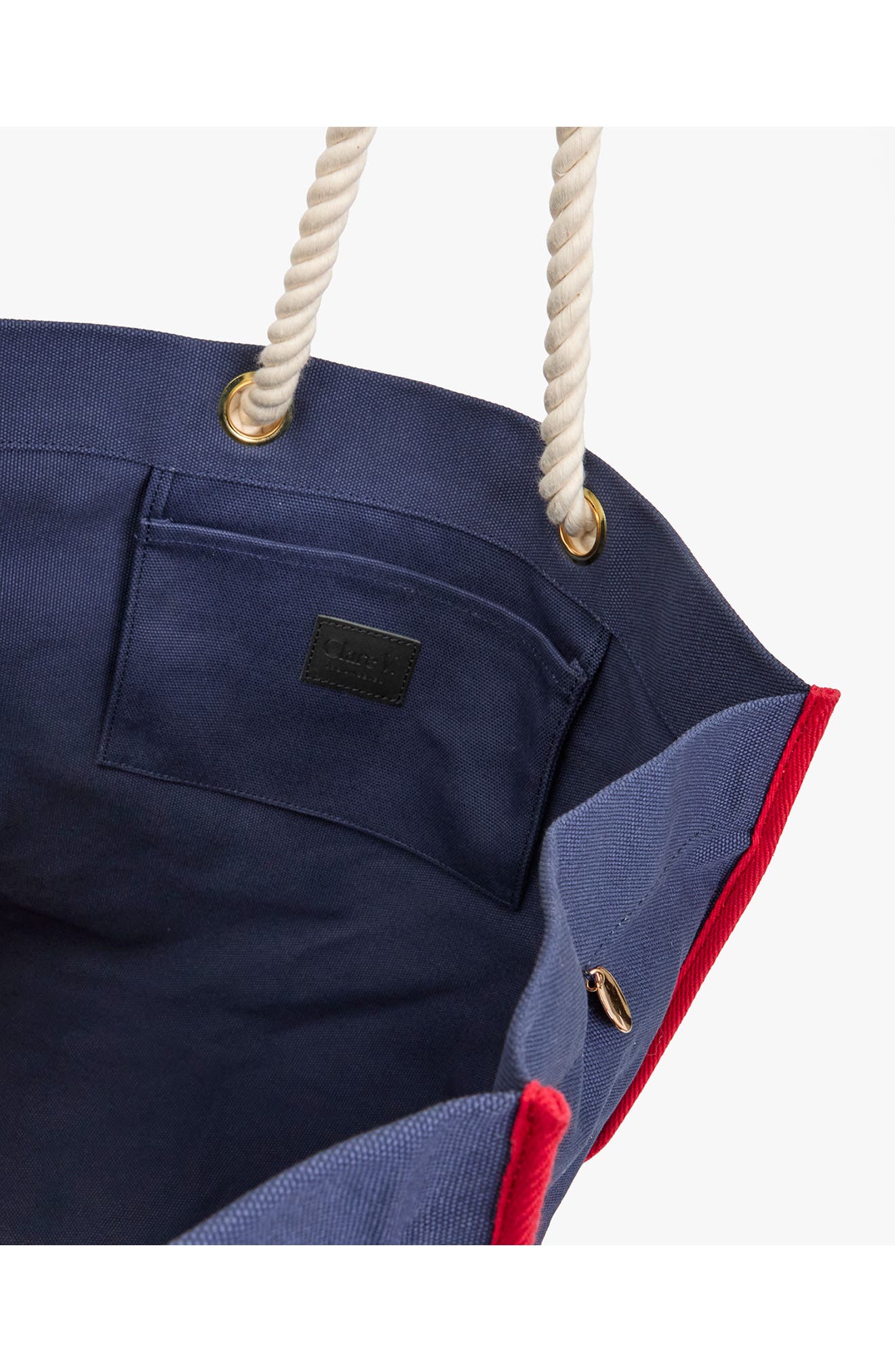 Beach Marine Canvas Tote, Alternate, color, NAVY