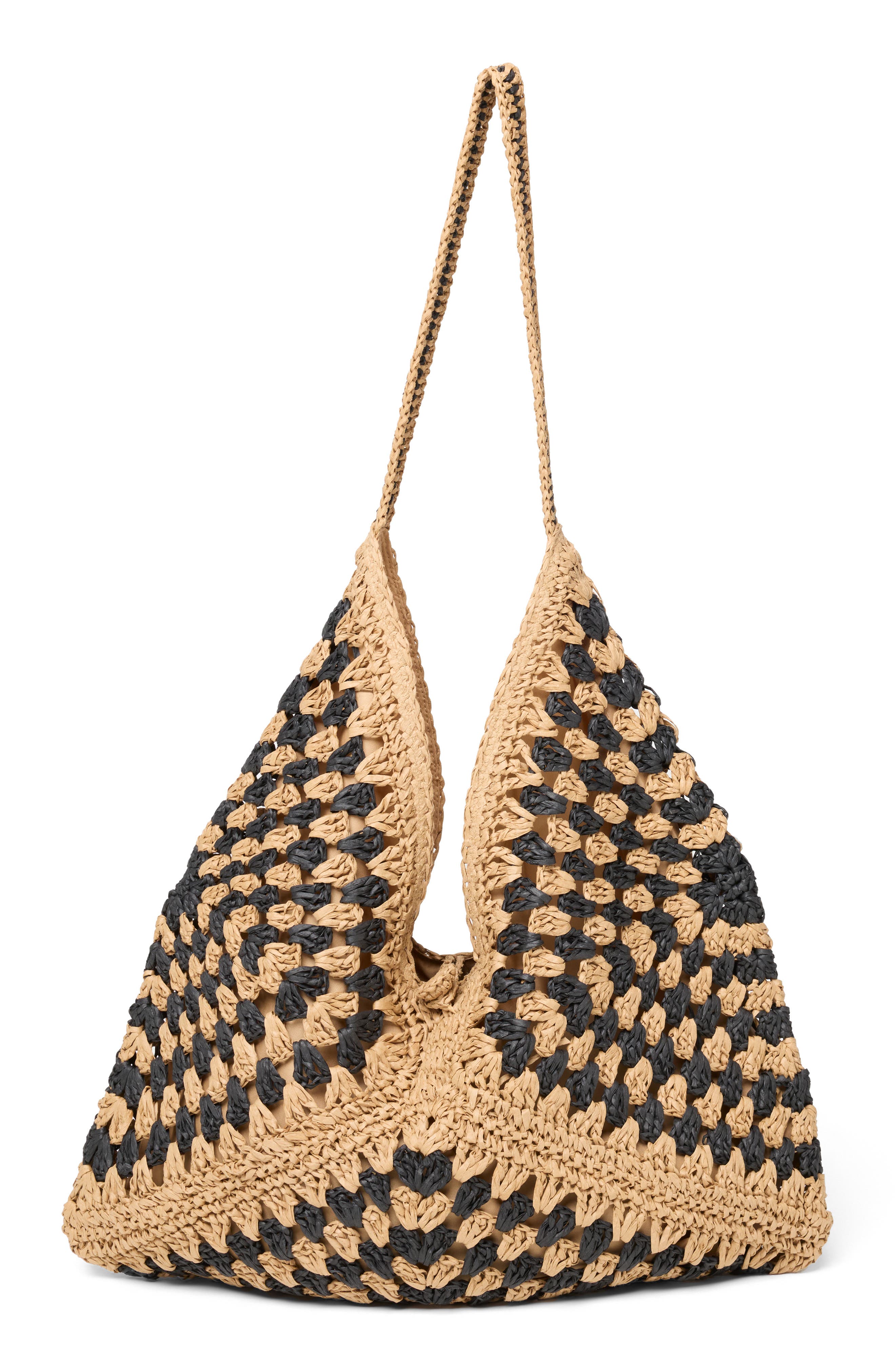 LSPACE Coastline Crochet Beach Bag, Main, color, 