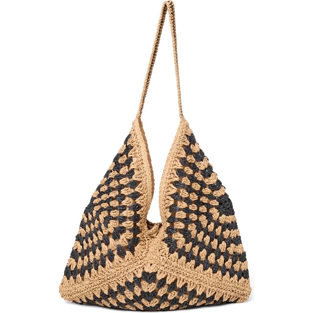 LSPACE Coastline Crochet Beach Bag in Natural/black at Nordstrom