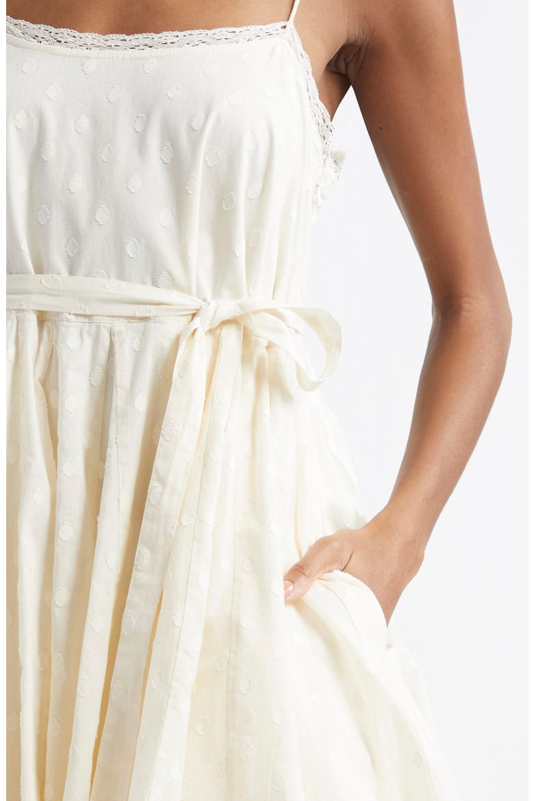 Beatriz Dot Jacquard Cotton Dress, Alternate, color, PRISTINE