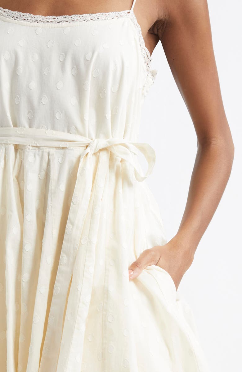 Ulla Johnson Beatriz Dot Jacquard Cotton Dress, Alternate, color, Pristine