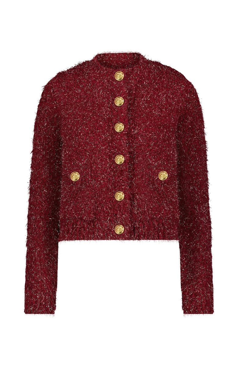 The Noli Shop Joana Knit Cardigan, Alternate, color, Merlot