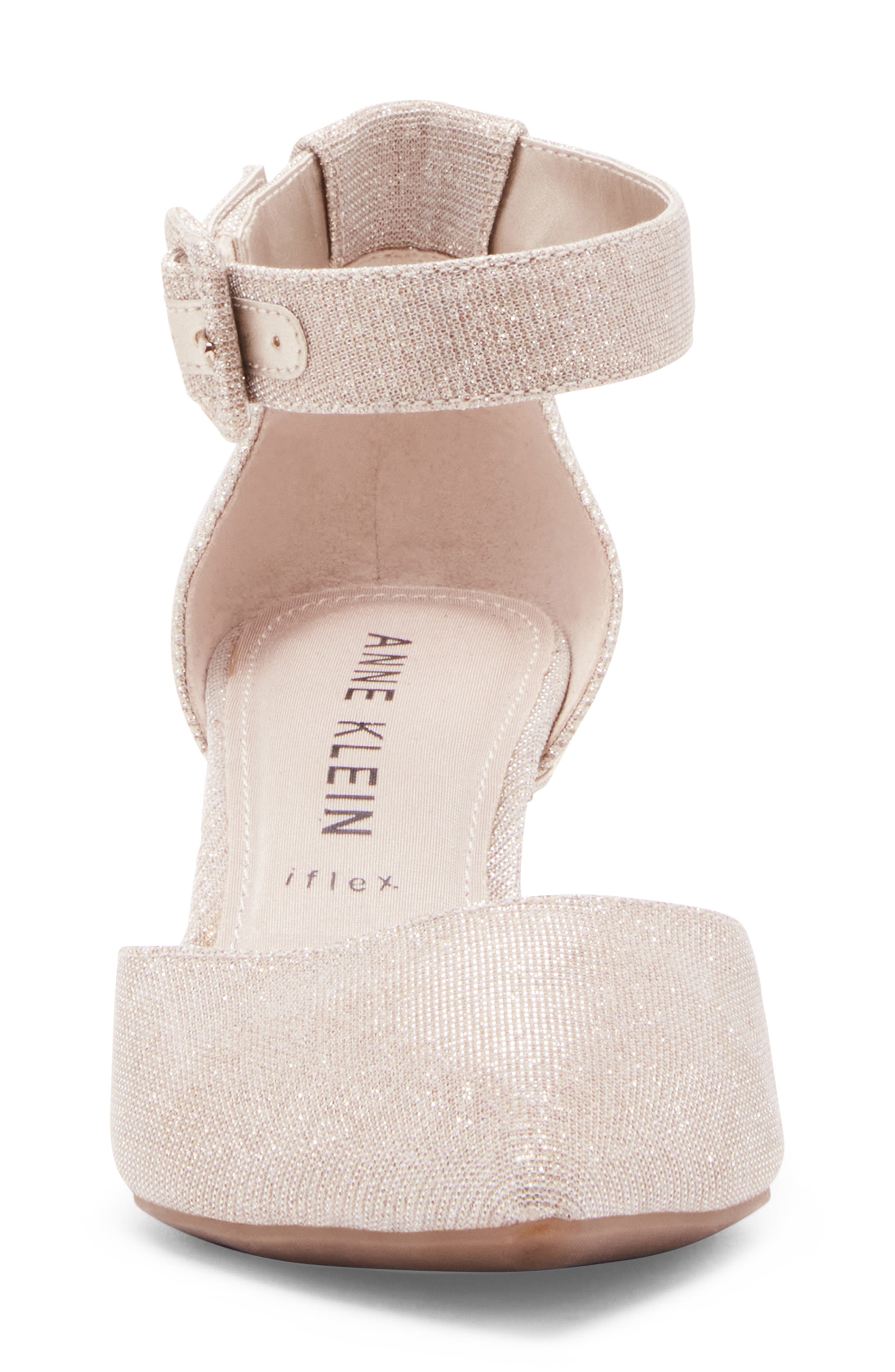 Anne Klein Fabulist Ankle Strap Pointed Toe Pump, Alternate, color, Light Gold