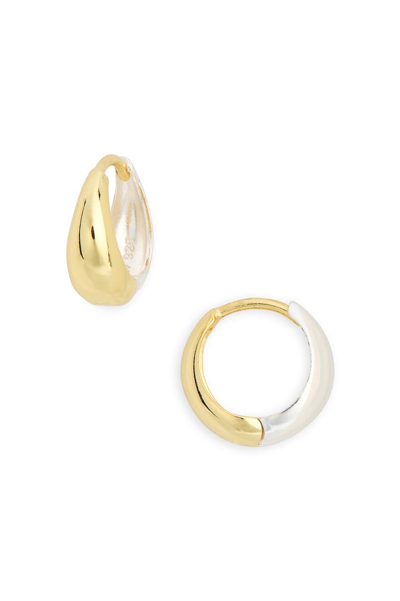 Split Huggie Hoop Earrings, Main, color, GOLD/ SILVER