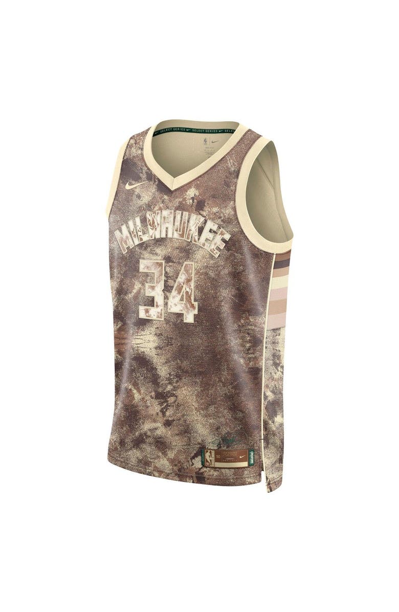 Nike Unisex Nike Giannis Antetokounmpo Brown Milwaukee Bucks Select Series Swingman Jersey, Alternate, color, Brown