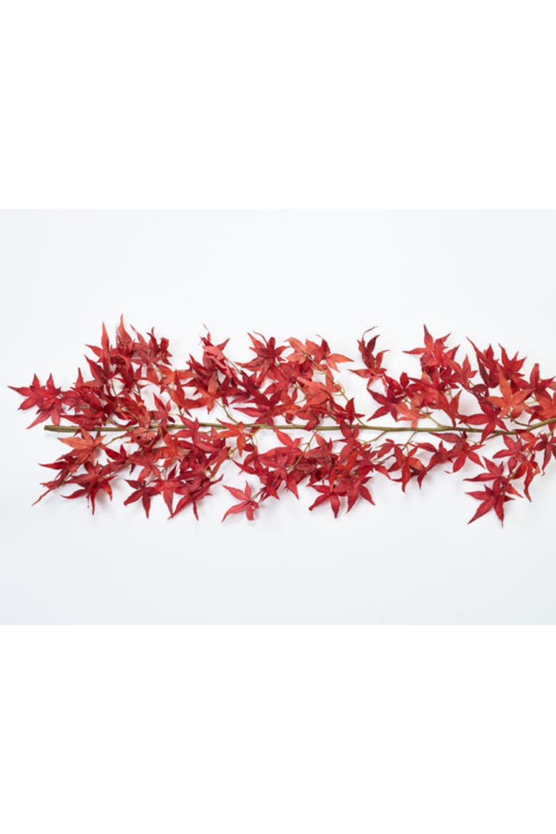 Red Japanese Maple Leaf Mantel Garland Fall Centerpiece Table Runner, Alternate, color, Red