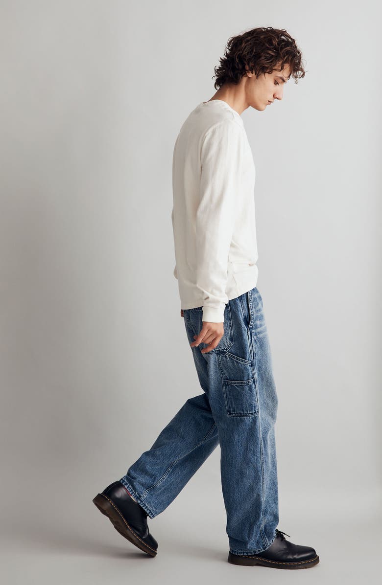 Madewell Flannel Lined Carpenter Jeans, Alternate, color, 