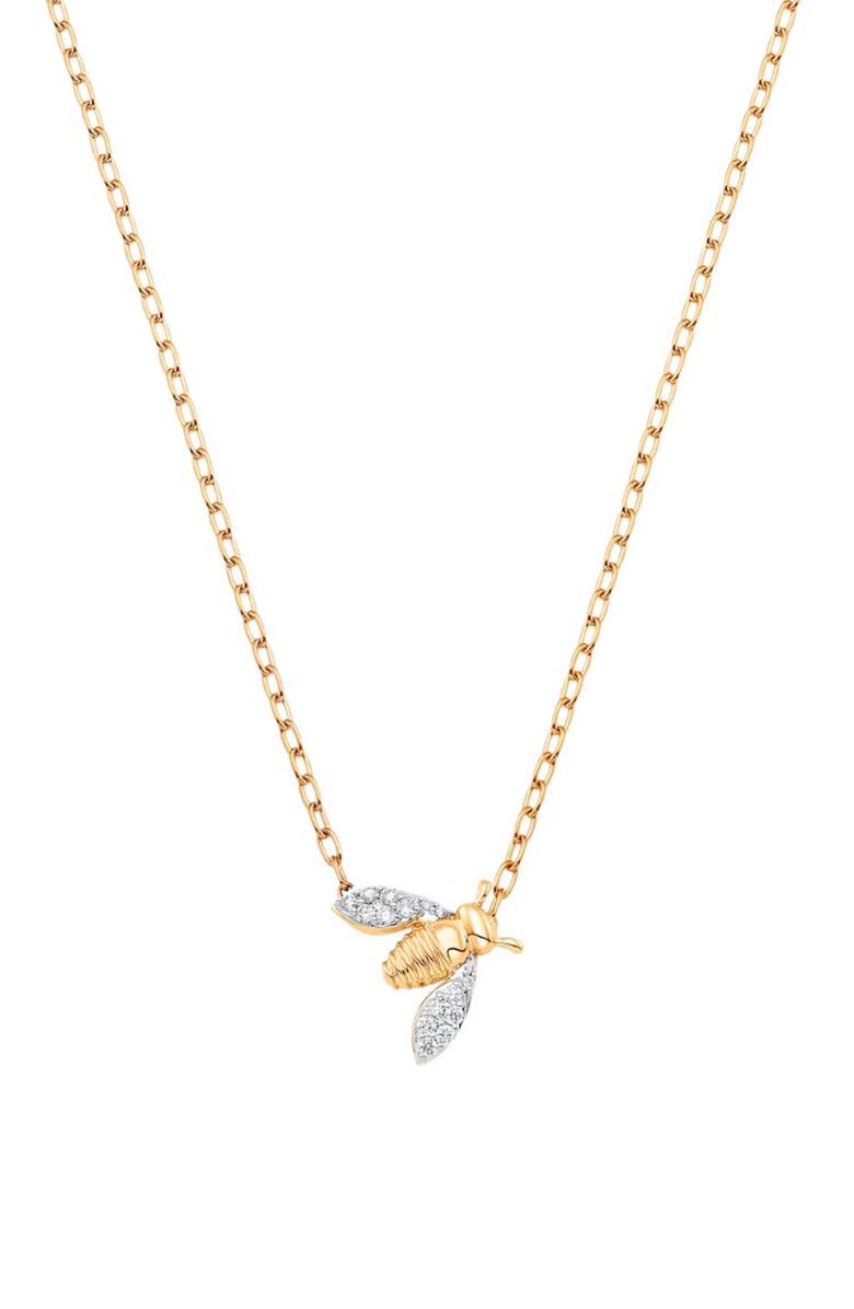 Sara Weinstock Queen Bee Pavé Petite Necklace, Main, color, 