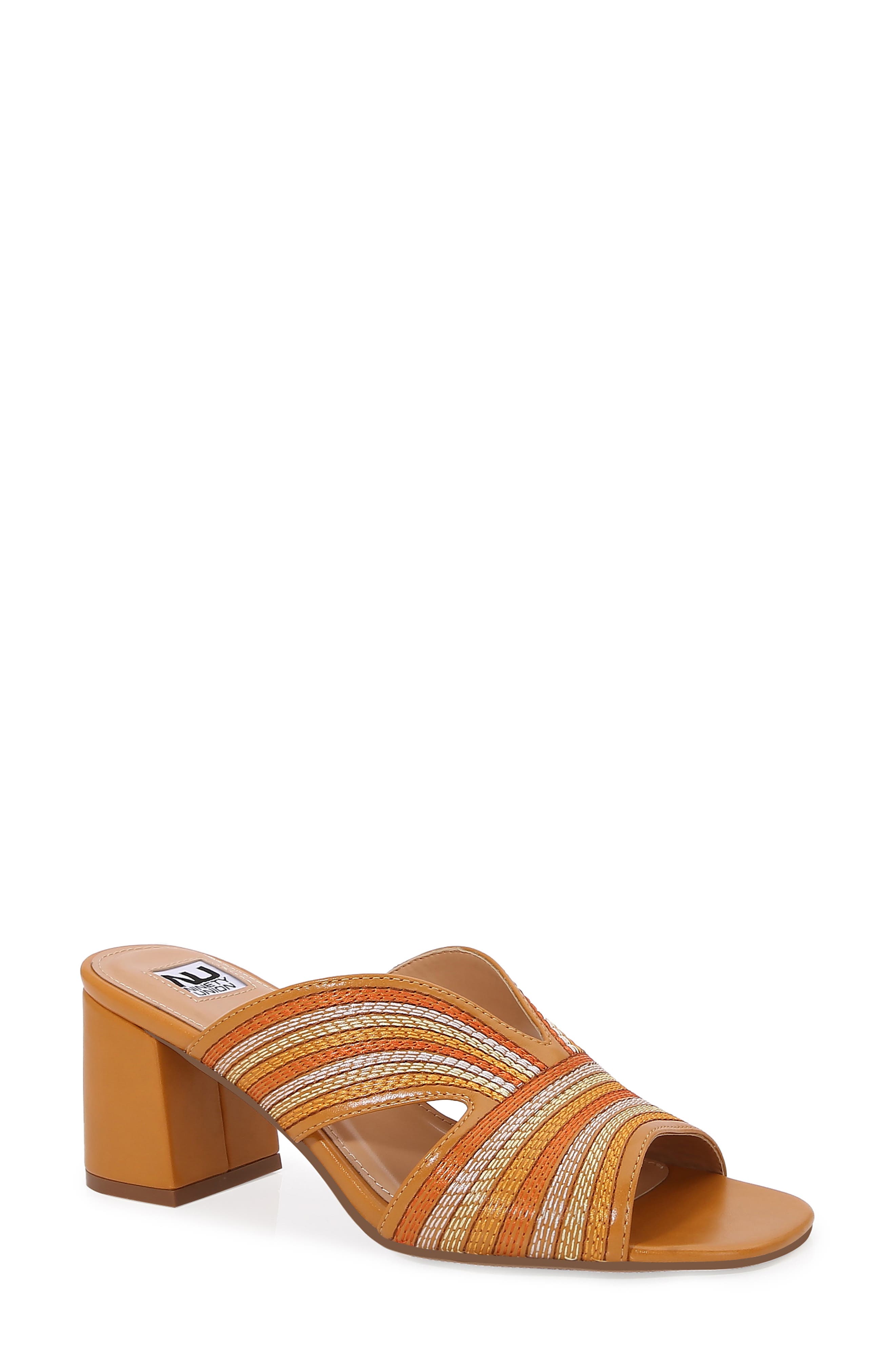 Venice Slide Sandal, Main, color, ORANGE MULTI