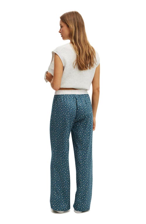Cotton On Body Flannel Wide Leg Pant In Blue