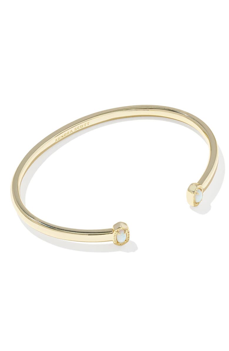 Kendra Scott Mini Elton Lab Created Opal Cuff Bracelet, Alternate, color, Gold White Opal