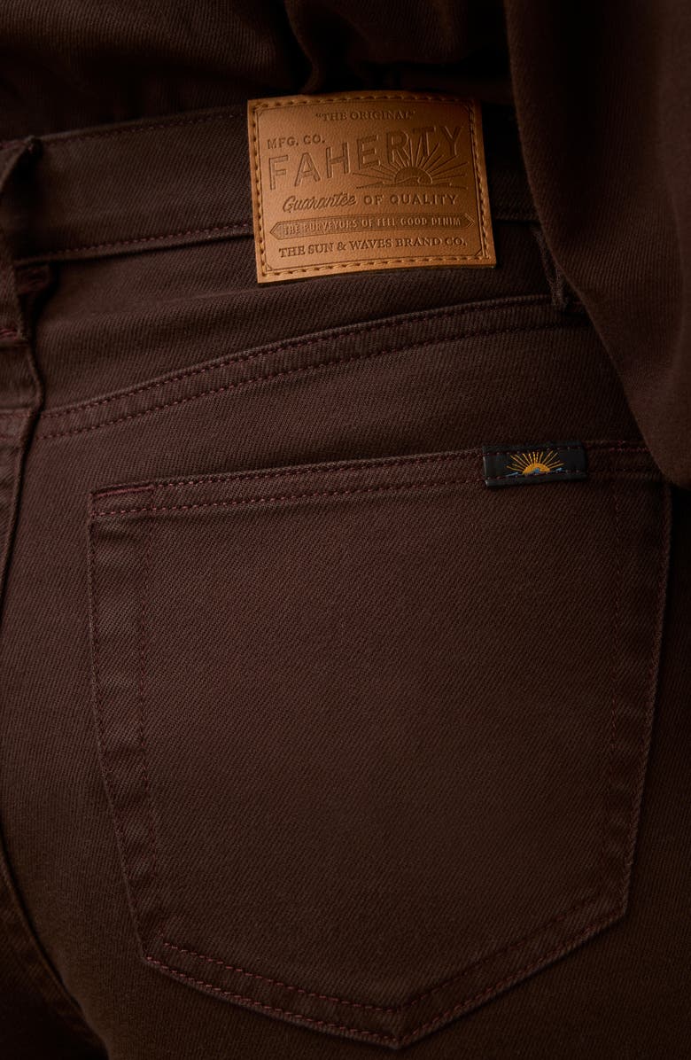 Faherty Saturday High Waist Wide Leg Jeans, Alternate, color, Chocolate Brown