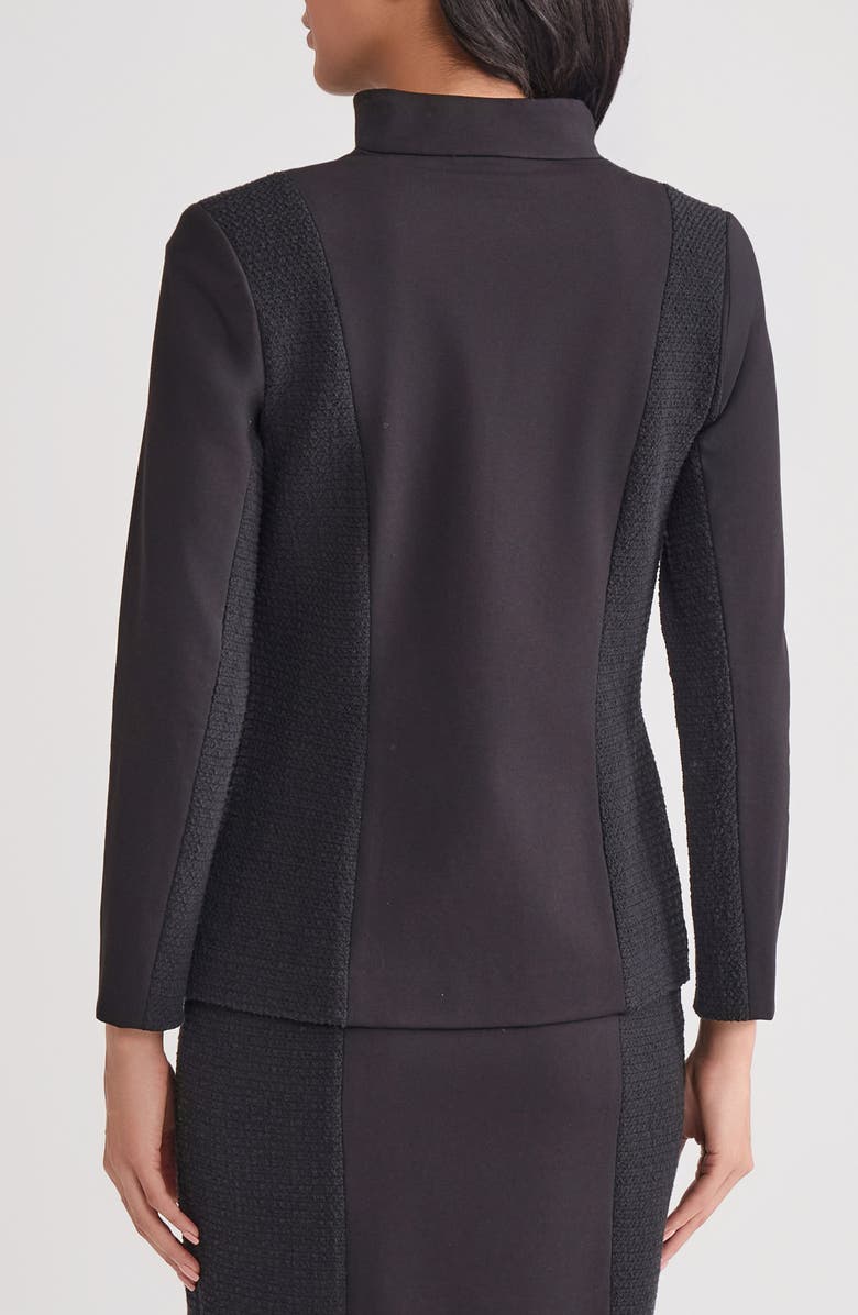 Misook Paneled Ponte Jacket, Alternate, color, Black