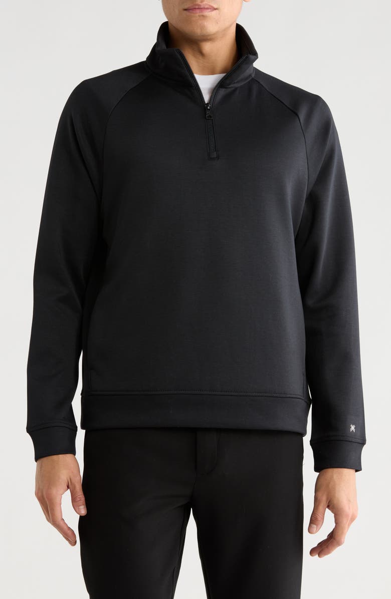 Kenneth Cole Active Raglan Sleeve Quarter Zip Pullover, Main, color, Black