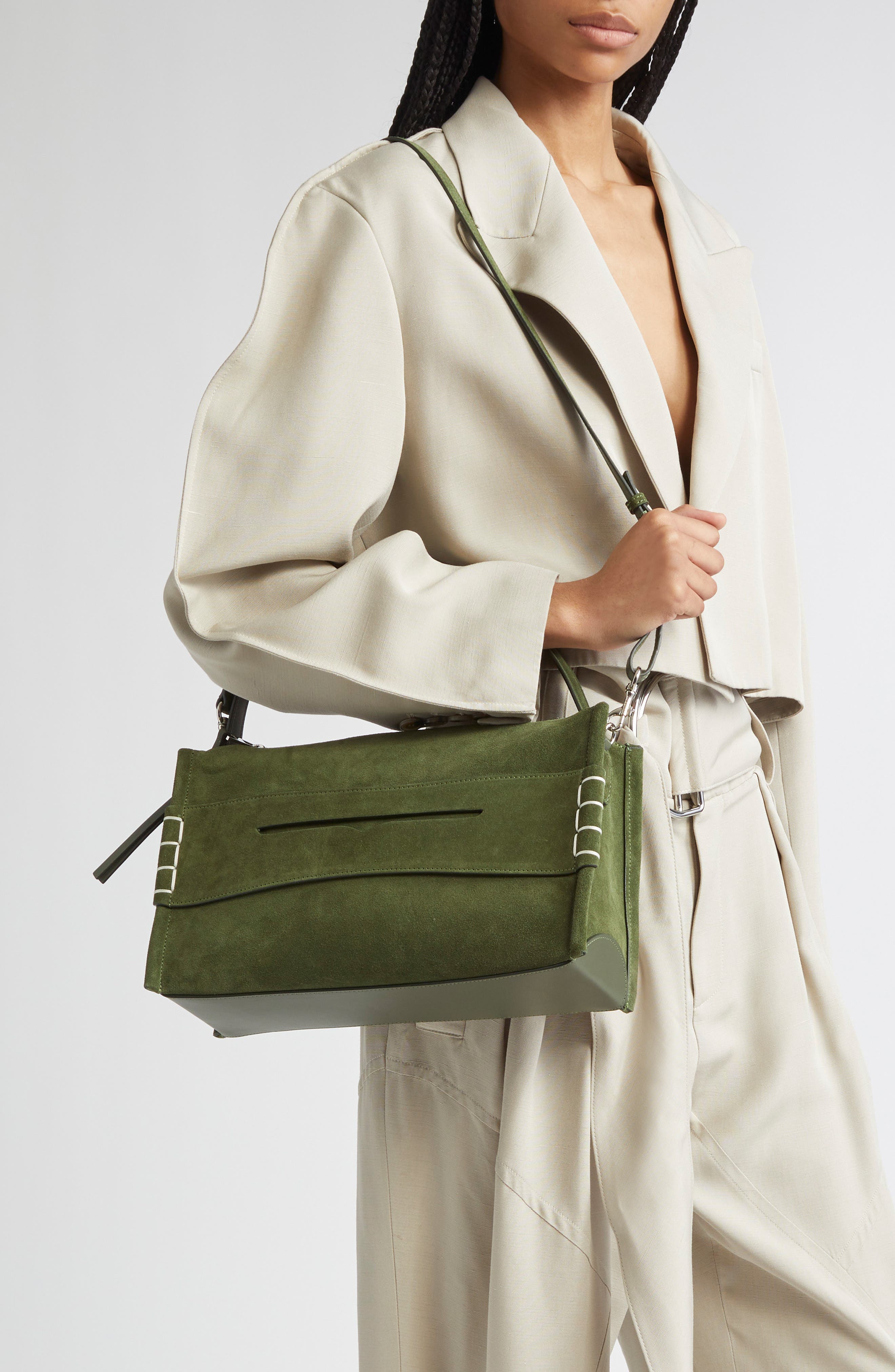 JW Anderson Medium Loafer Leather Shoulder Bag, Alternate, color, 