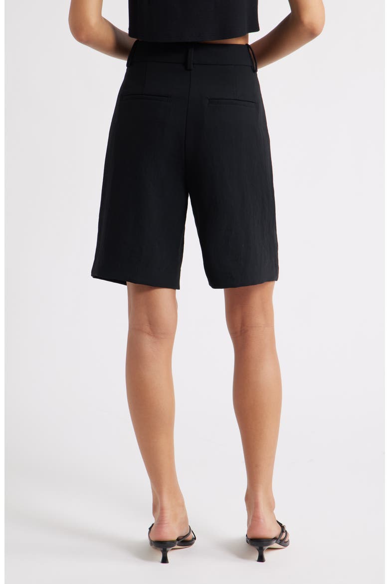 The Curator Pleated Bermuda Shorts, Alternate, color, BLACK