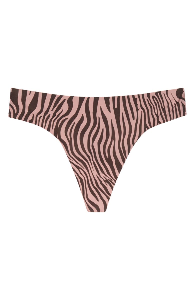 MeUndies Dreamseam Thong, Alternate, color, Blush Zebra