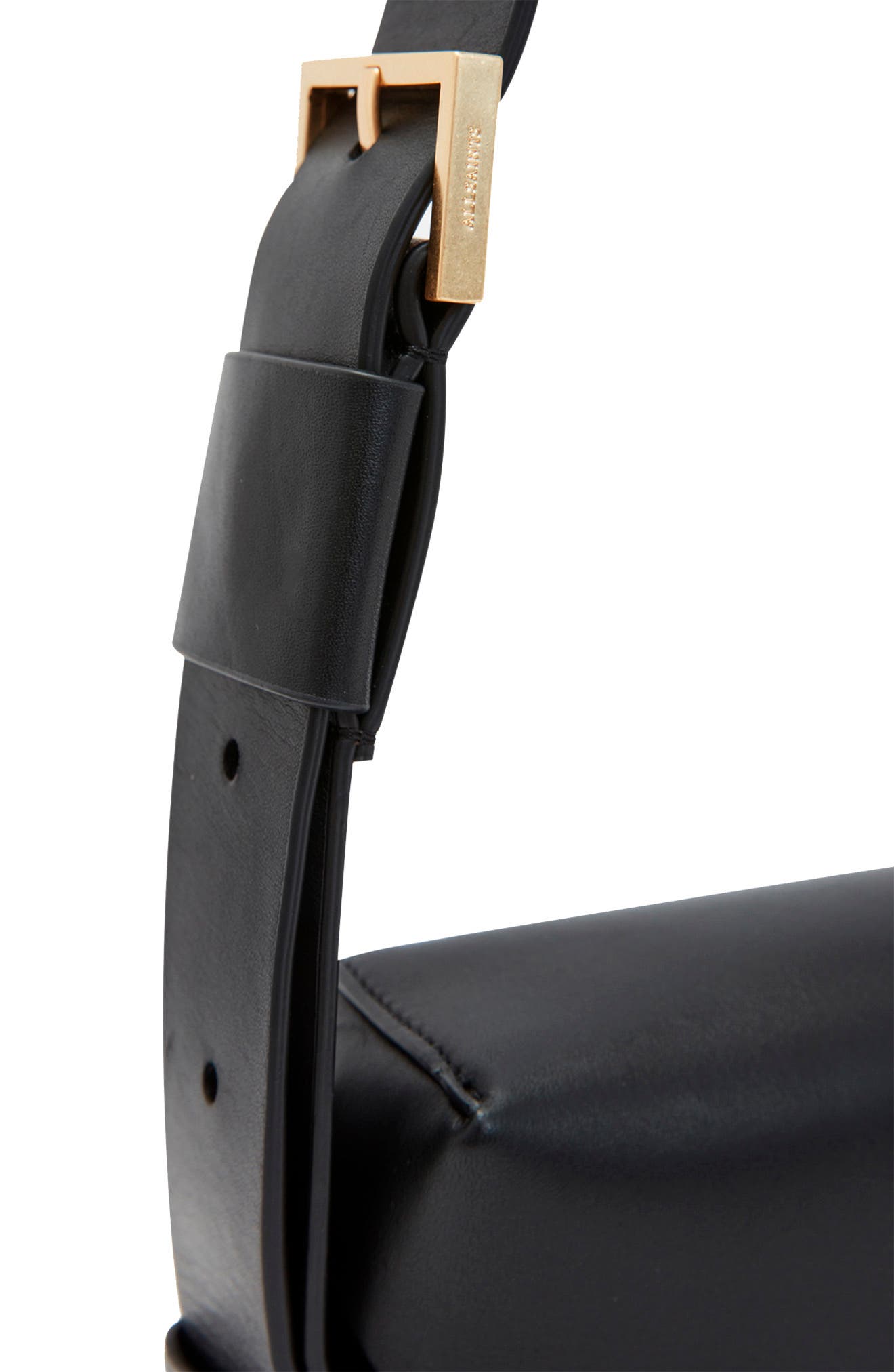 AllSaints Frankie Convertible Leather Crossbody Bag, Alternate, color, Black