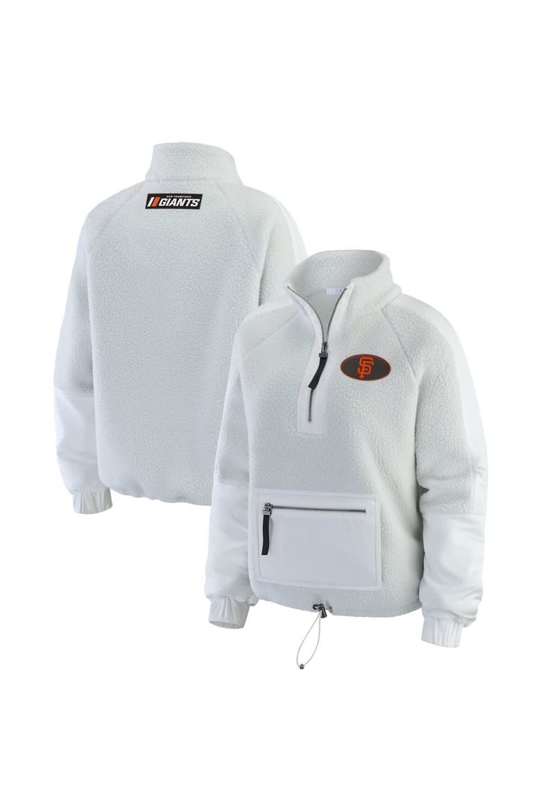 Women's WEAR by Erin Andrews Gray San Francisco Giants Polar Fleece Quarter-Zip Jacket, Alternate, color, Gray