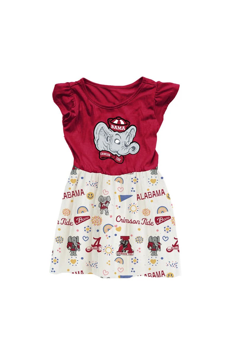 Wes & Willy Toddler Wes & Willy  Crimson Alabama Crimson Tide Vault Princess Dress, Main, color, 