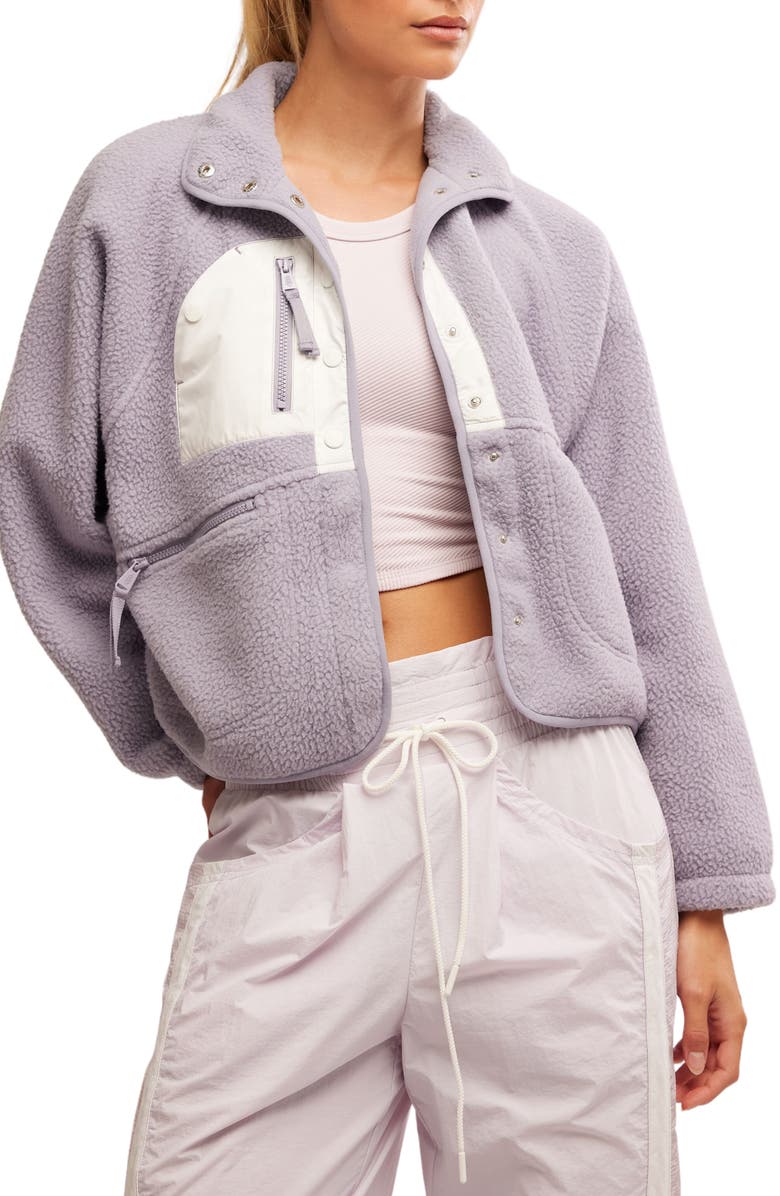 Free People Hit the Slopes Mixed Media Faux Shearling Jacket, Main, color,