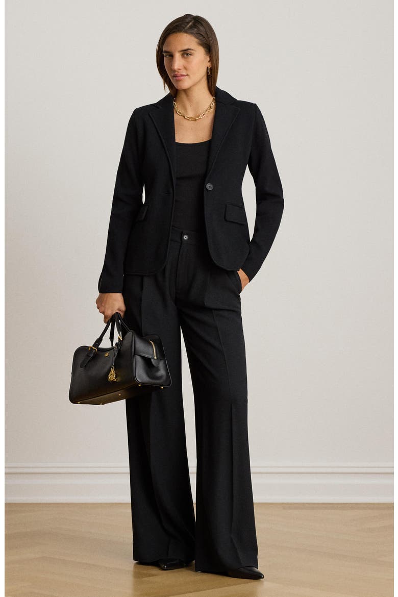 Jacquard Knit Blazer, Alternate, color, BLACK