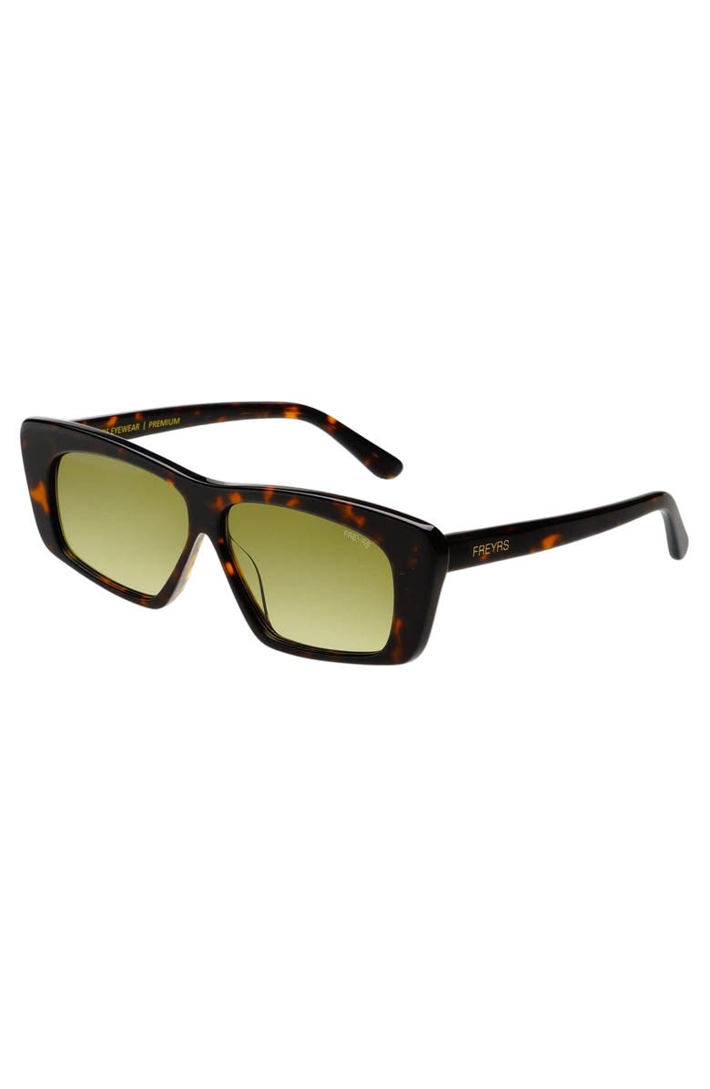 FREYRS Eyewear Lexi Cat Eye Sunglasses, Alternate, color, Tortoise / Green